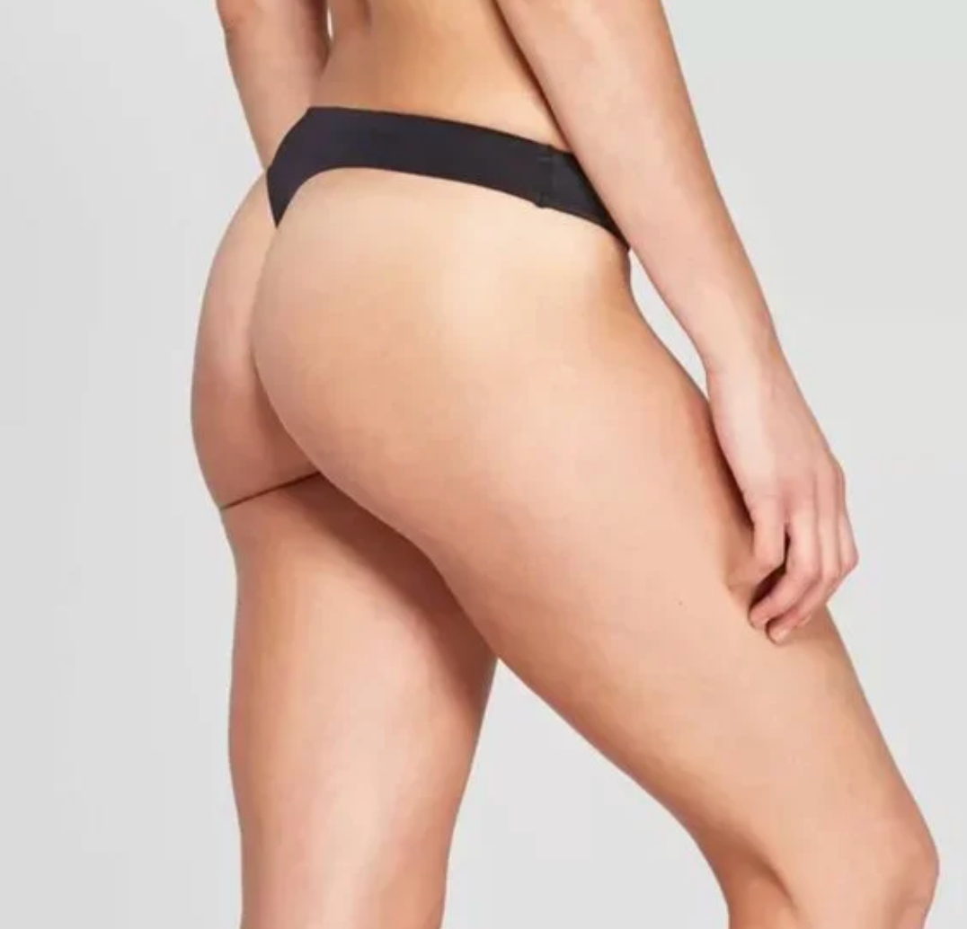 Auden Women's Bonded Cotton Micro Thong - Black