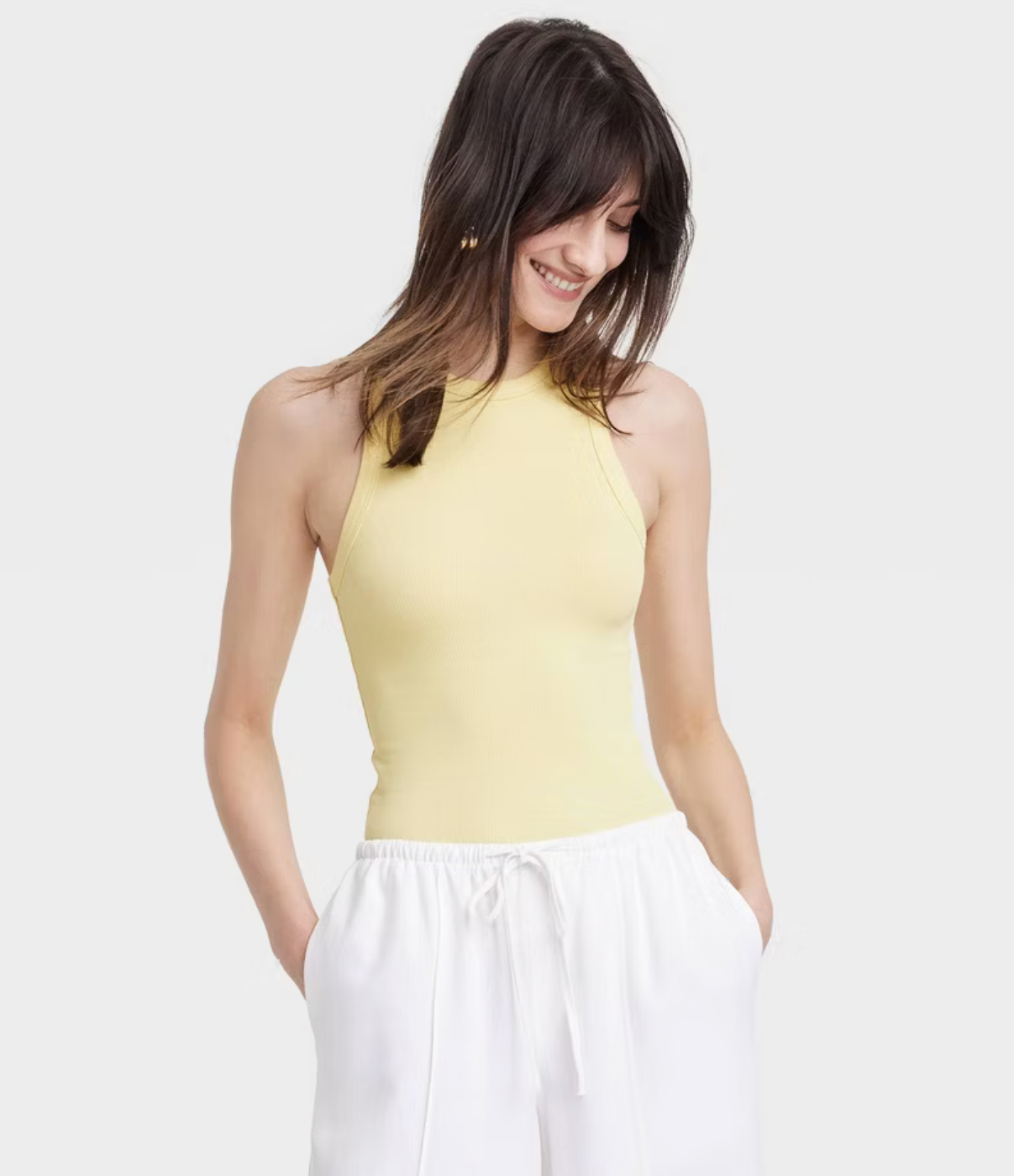 A New Day Women's Slim Fit Ribbed High Neck Tank Top