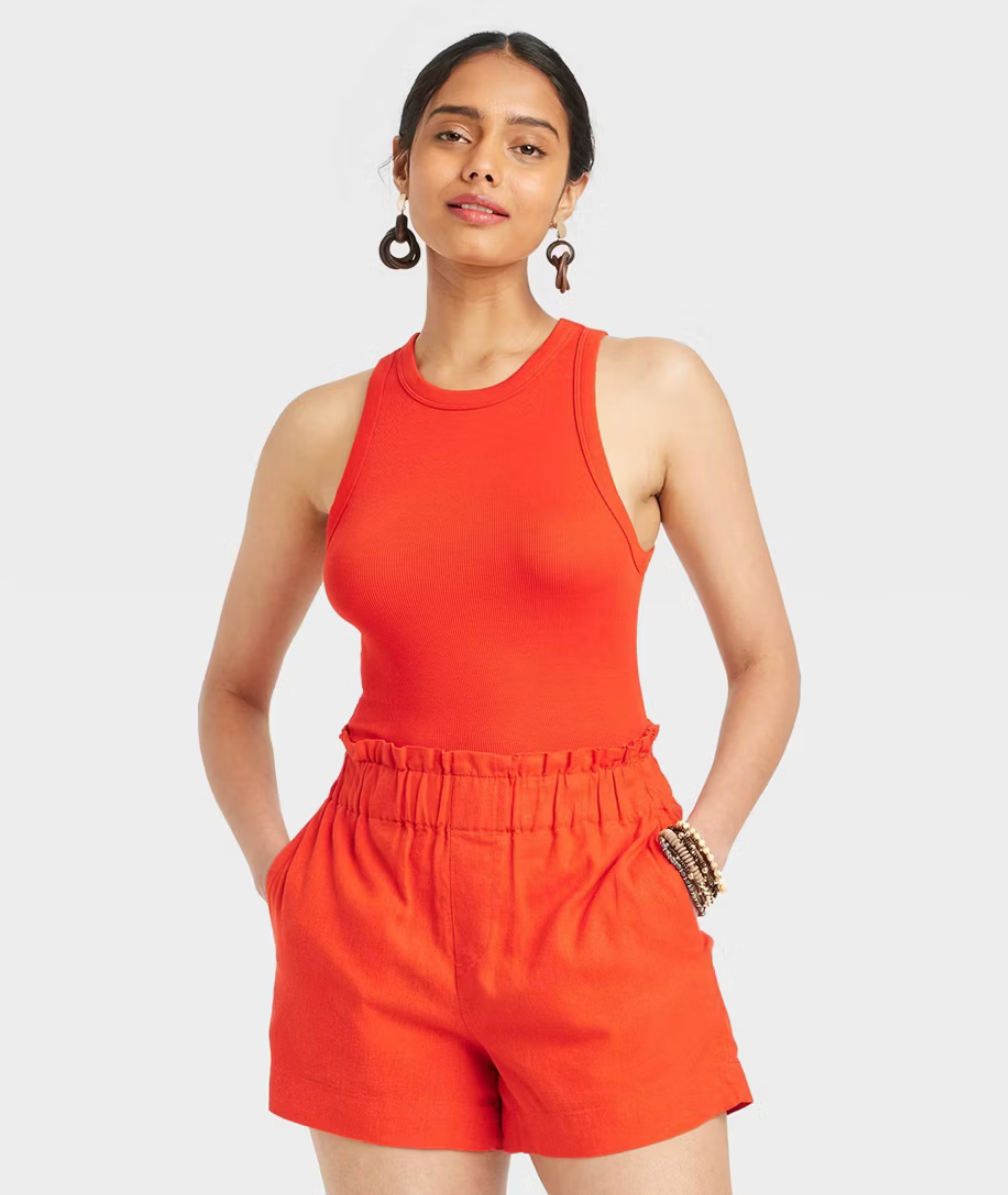 A New Day Women's Slim Fit Ribbed High Neck Tank Top