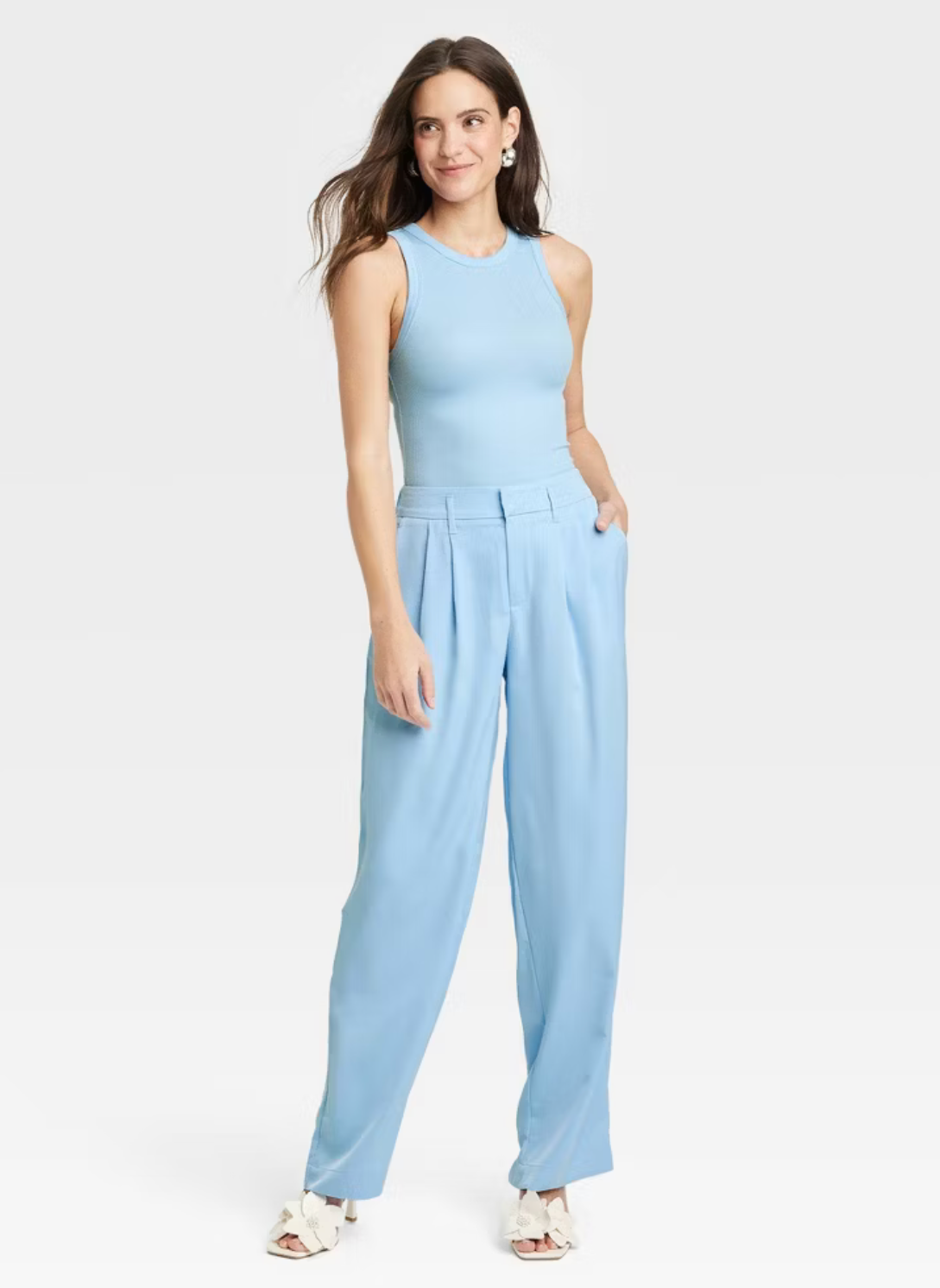 A New Day Women's Slim Fit Ribbed High Neck Tank Top