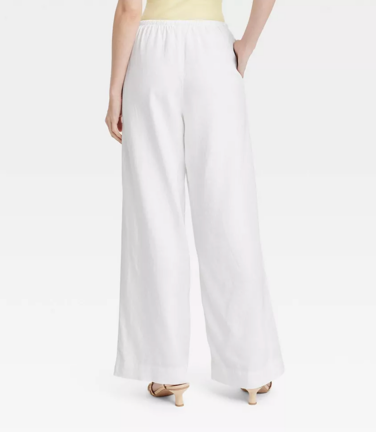 A New Day Women's High-Rise Wide Leg Linen Pull-On Pants