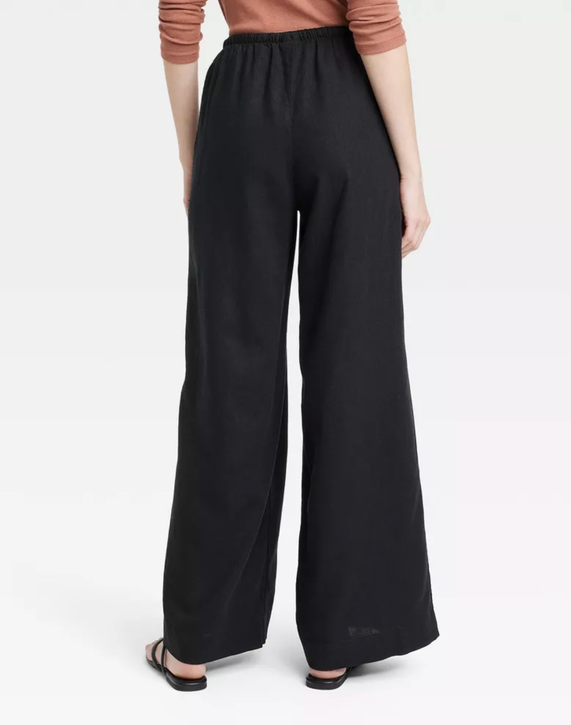 A New Day Women's High-Rise Wide Leg Linen Pull-On Pants