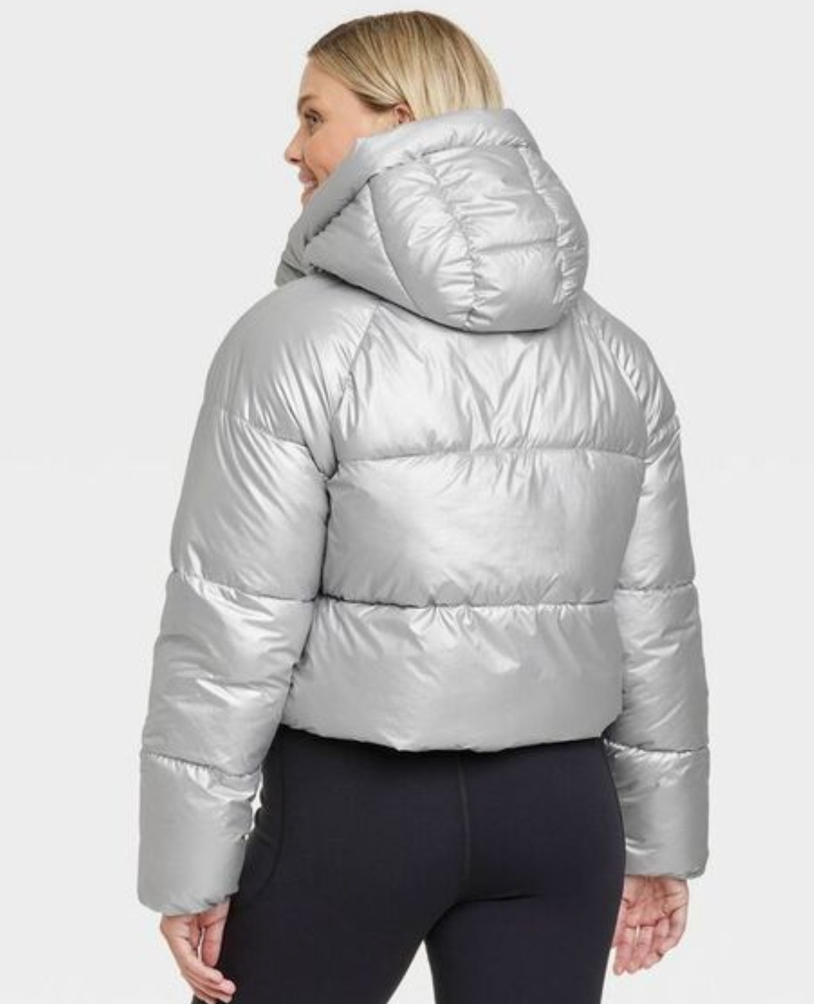 All In Motion Women's Snowsport Puffer Jacket - Metallic Silver