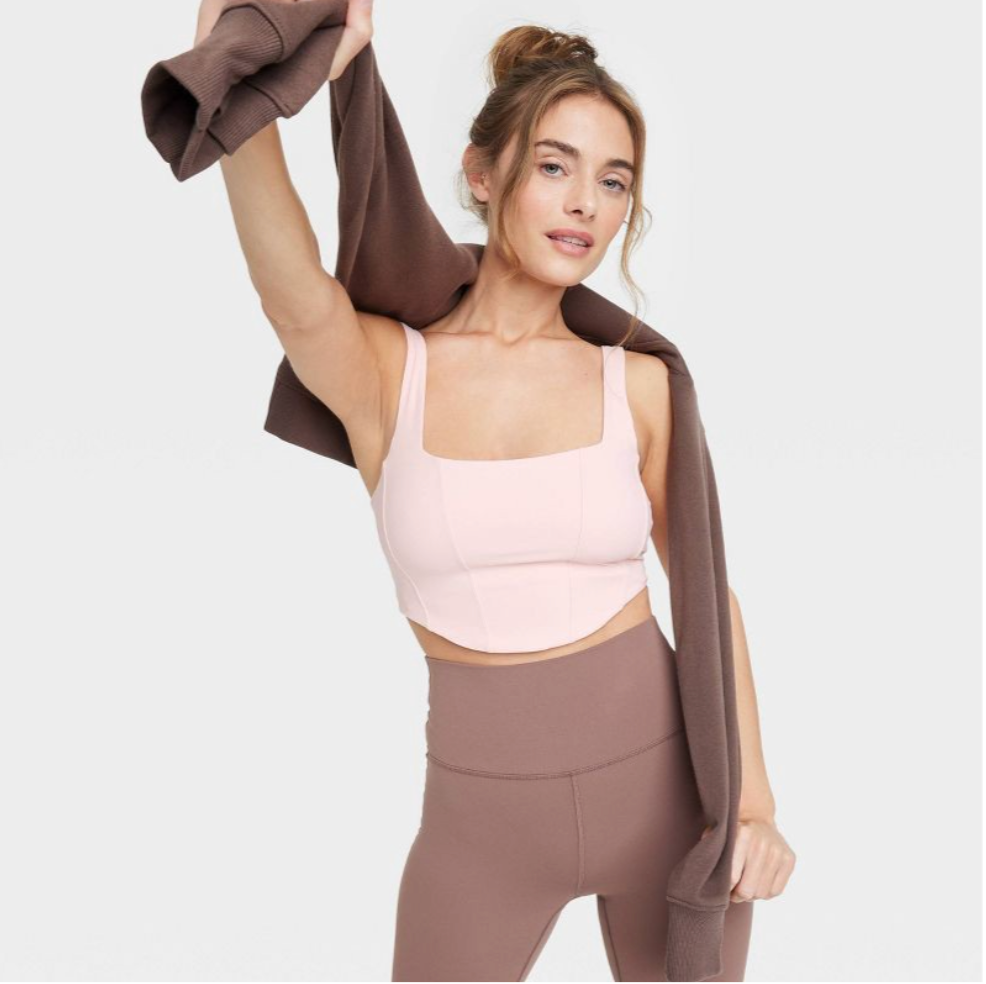 All In Motion Everyday Soft Light Support Corset Bra - Light Pink