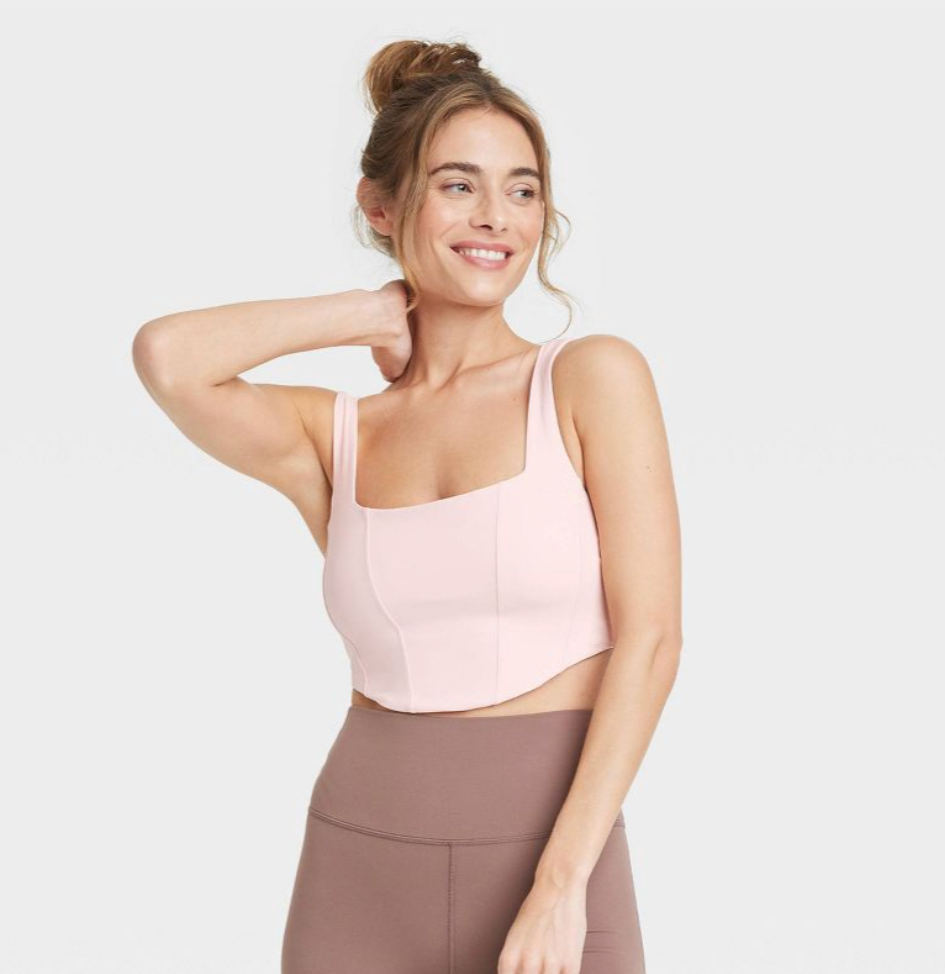 All In Motion Everyday Soft Light Support Corset Bra - Light Pink