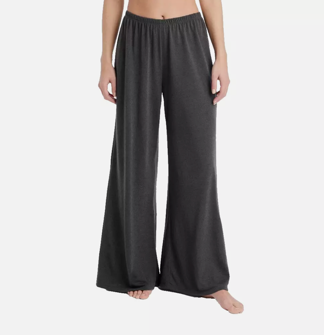 Stars Above Slub Knit Wide-Leg Pants - Gray