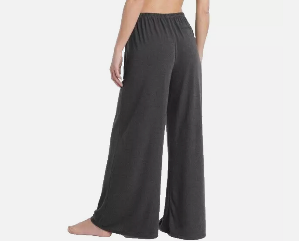 Stars Above Slub Knit Wide-Leg Pants - Gray