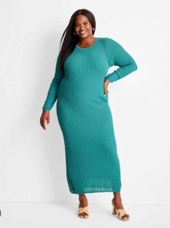 Future Collective with Jenny K. Lopez Long Sleeve Sheer Midi Dress