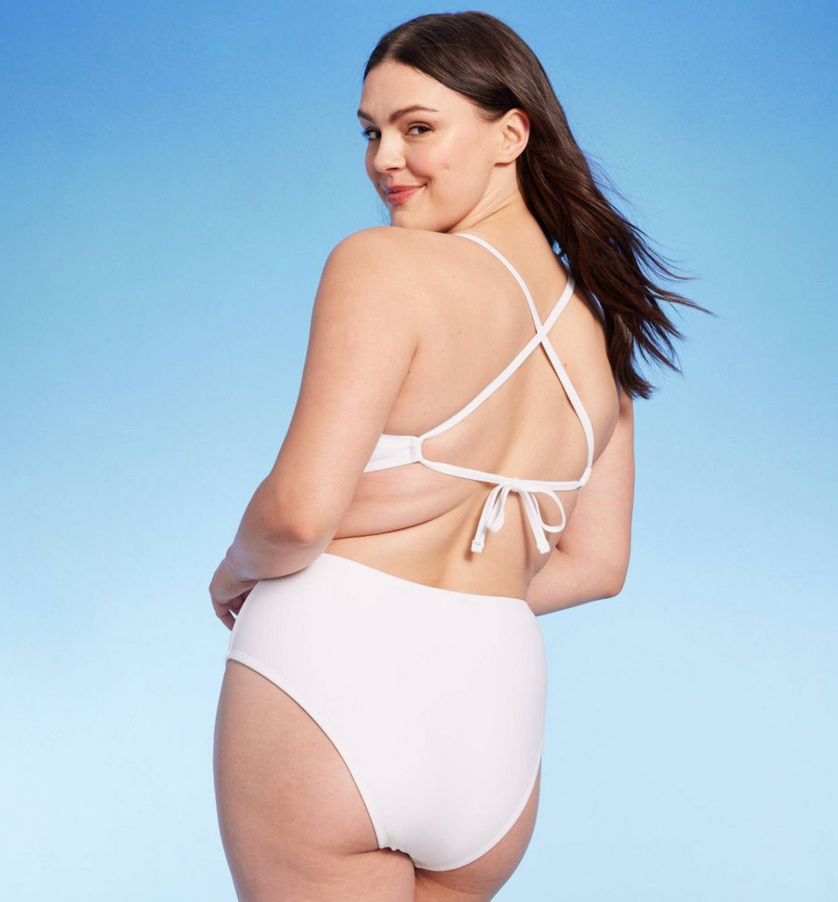 Shade & Shore Ring-Front Monokini One Piece Swimsuit - White