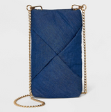 A New Day Blue Denim Cell Phone Crossbody Bag