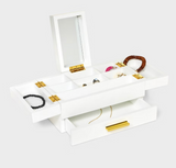 A New Day Flip Top with Drawer Jewelry Organizer -  White