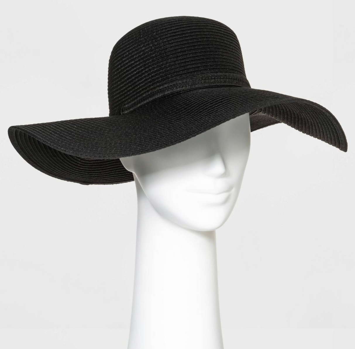 Shade & Shore Packable Paper Straw Floppy Hat - Black