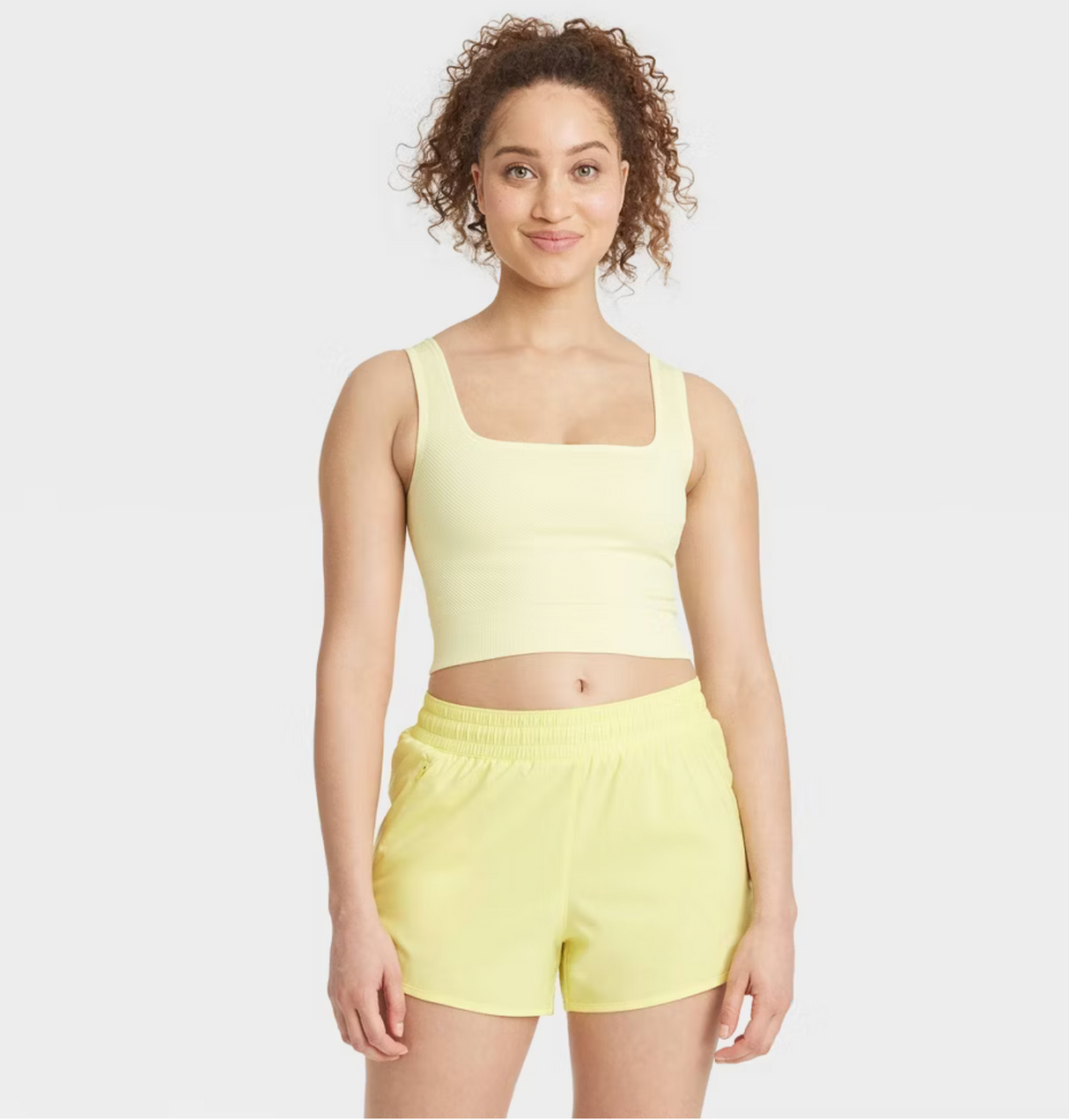 All In Motion Women's Seamless Square Neck Cropped Tank Top