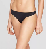 Auden Women's Bonded Cotton Micro Thong -  Black