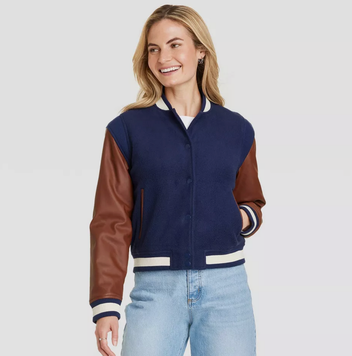 Universal Thread Women's Shrunken Varsity Jacket