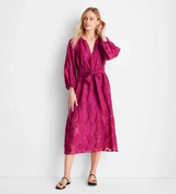 Future Collective with Jenny K. Lopez Women's Puff Sleeve Belted Midi Dress