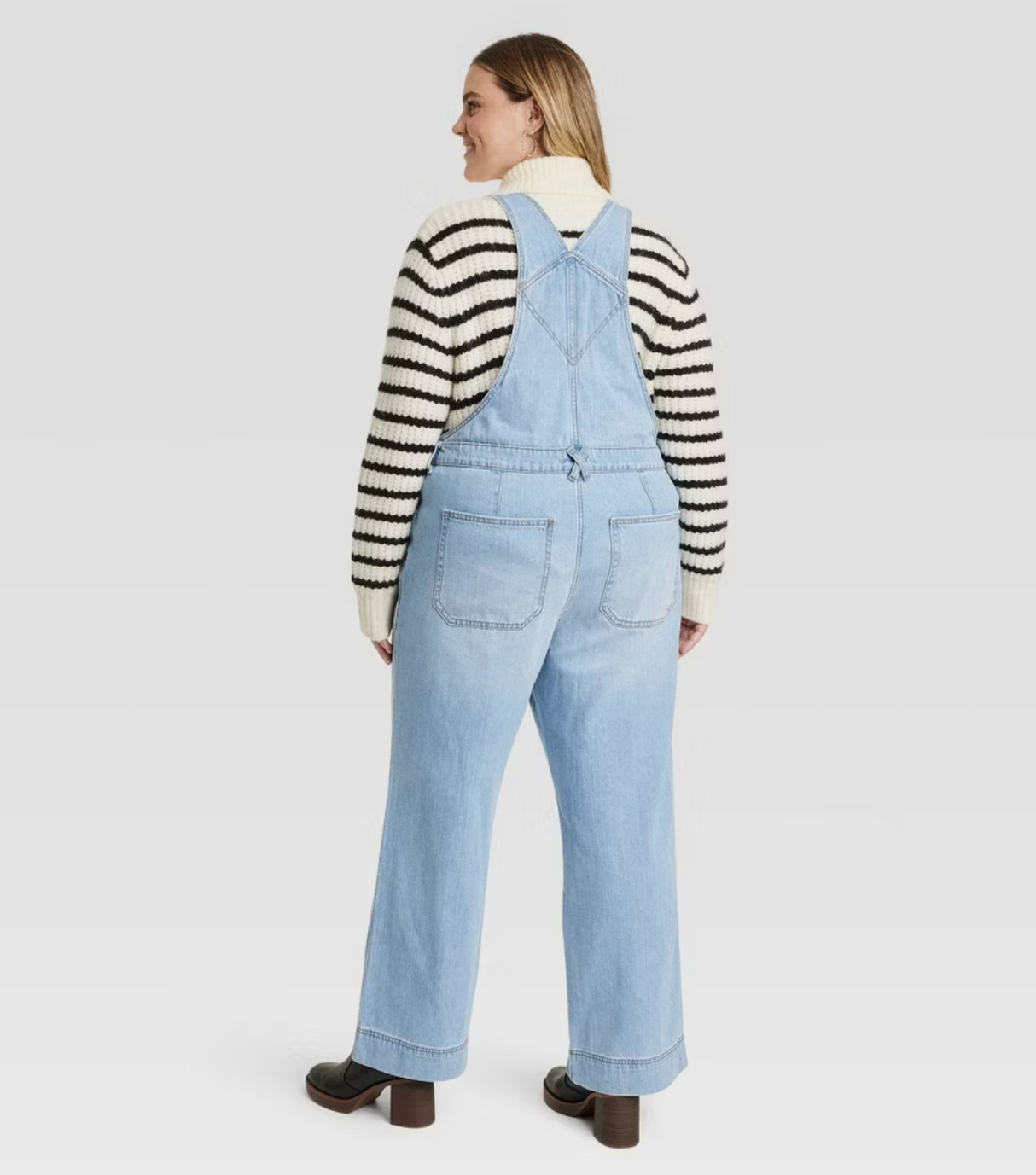 Universal Thread Wide Leg Denim Overalls - Light Wash