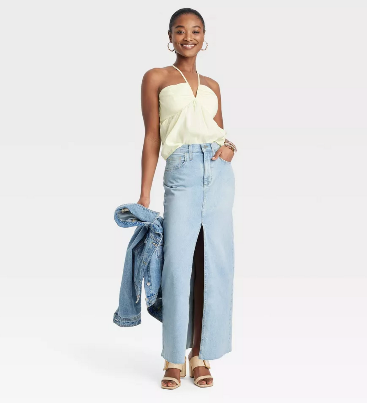 Universal Thread Women's Denim Maxi Skirt