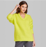 Wild Fable Women's V-Neck Fuzzy Oversized Pullover Sweater