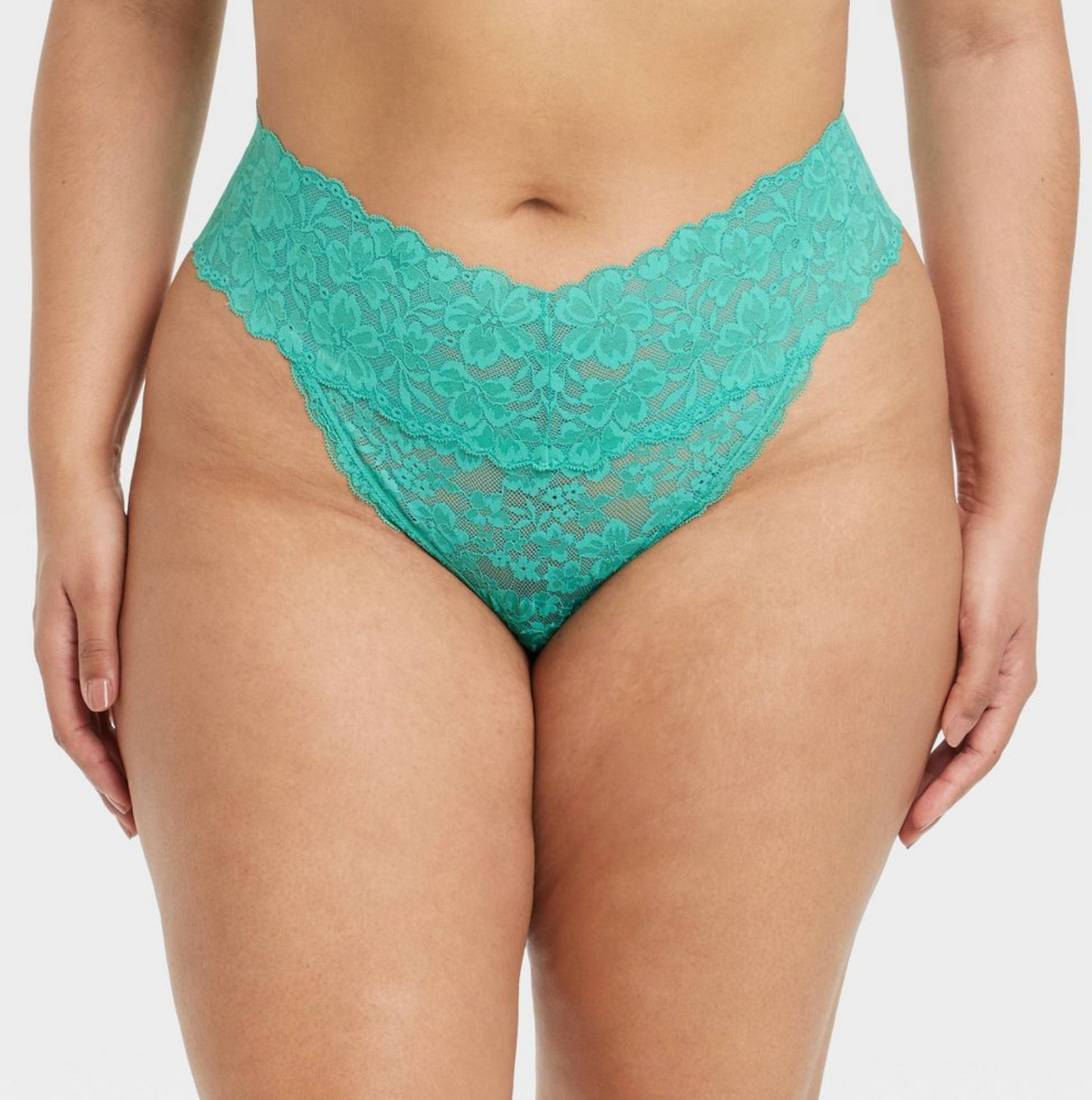 Auden Women's Allover Lace Thong - Jade