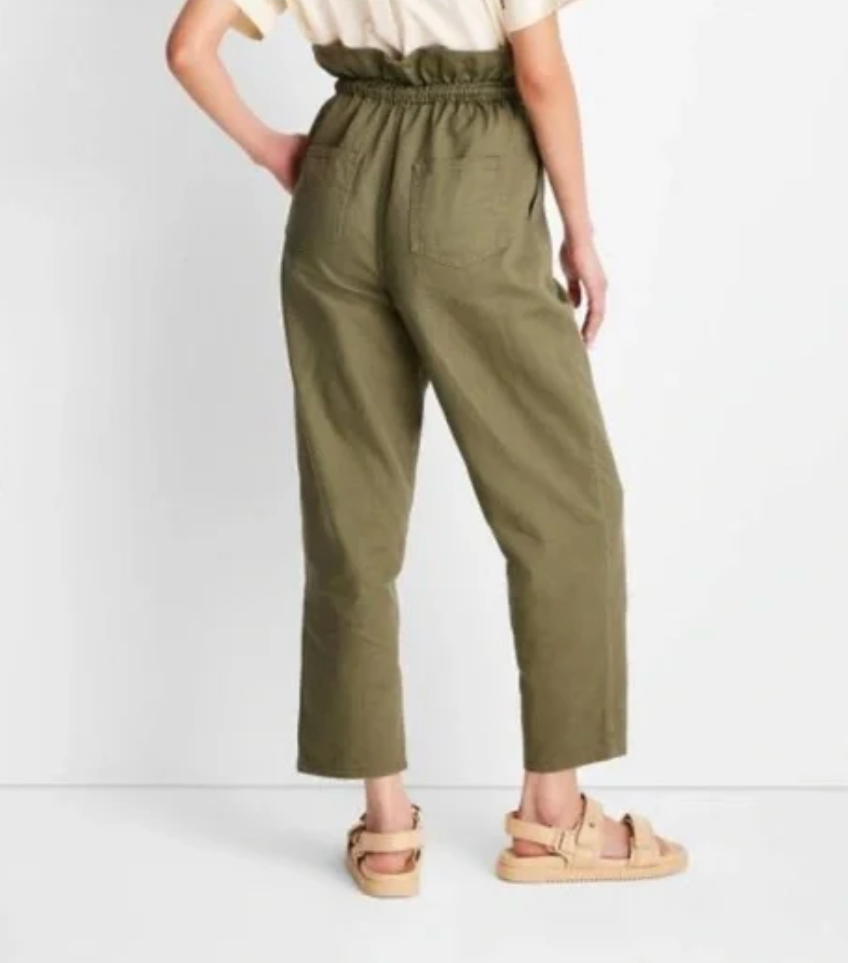 Future Collective with Jenny K. Lopez Women's High-Waisted Eyelet Pants - Olive Green