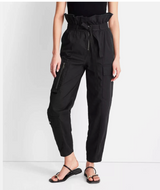 Future Collective with Jenny K. Lopez High-Waisted Fold Over Cargo Pants -  Black