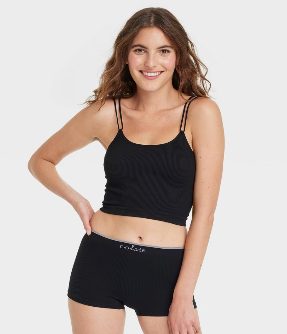 Colsie Women's Seamless Boy Shorts -  Black